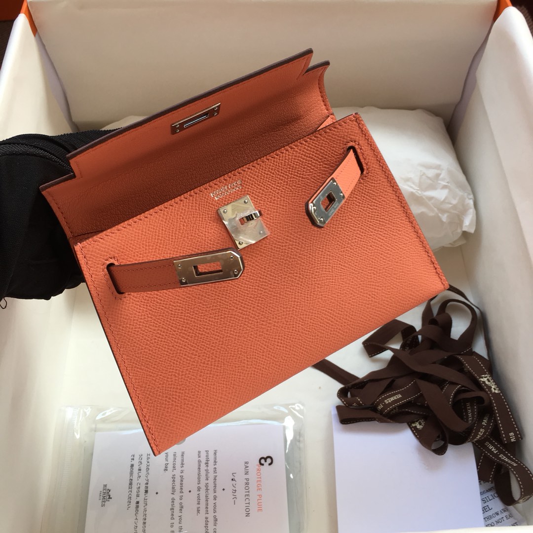 Hermes Kelly Mini II Bag 19CM In Rose Ete Epsom Leather